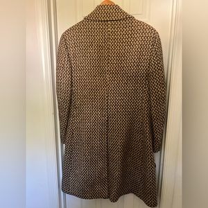 Geoffrey Beene Brown Tweed Double Breasted Coat